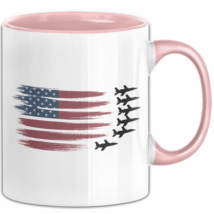 Luftwaffensoldat Pilot USA Flagge Tasse Geschenk Lustige Geschenkidee Spruch Rosa Trendation