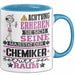 Chemiker Geschenk Tasse Lustiger Spruch Erheben Sie Sich Der Chemiker Betritt den Raum Blau Trendation