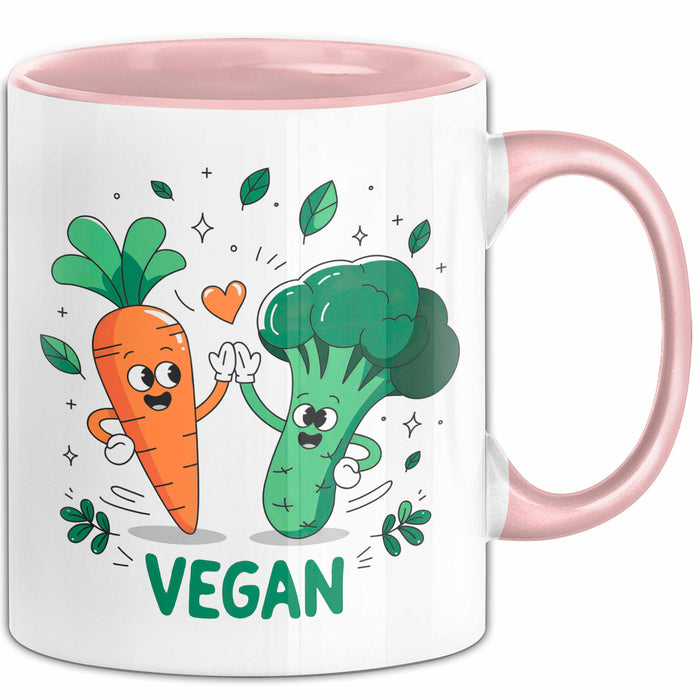 Veganer Tasse Geschenk Lustige Geschenkidee Spruch Für Pflanzliche Ernährung Fans Rosa Trendation