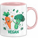 Veganer Tasse Geschenk Lustige Geschenkidee Spruch Für Pflanzliche Ernährung Fans Rosa Trendation