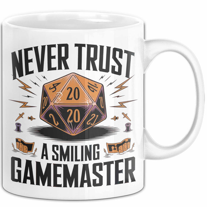 Gamer Tasse Geschenkidee Lachender Spielleiter Videospiel Weiß Trendation