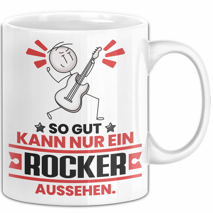 Rocker Geschenk Tasse So Gut Kann Nur Ein Rocker Aussehen Geschenkidee Kaffee-Becher Weiß Trendation