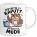 Sarkastische Eule Tier Kaffee Tasse Geschenk Lustige Geschenkidee Spruch Der Kaffee Ist Kaputt Ich Bin Node Müde Weiß Trendation