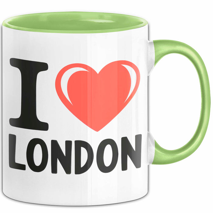 England London Tasse Geschenk Lustige Geschenkidee Spruch Ich Liebe London Grün Trendation