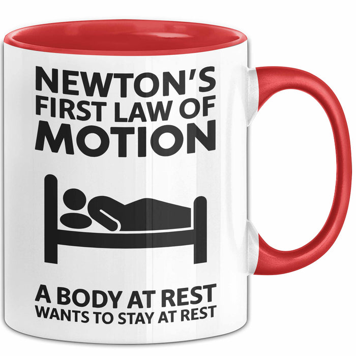 Physiker Tasse Geschenk Newtons Erstes Bewegungsgesetz Rot Trendation