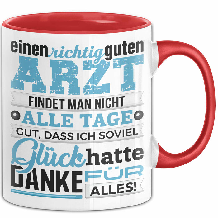 Arzt Tasse Geschenk Richtig Guten Arzt Lustiger Spruch Dankeschön Rot Trendation
