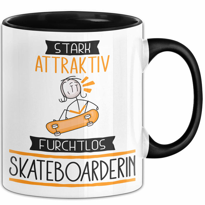 Skateboarderin Tasse Geschenk Becher Stark Attraktiv Furchtlos Skateboarderin Lustige Geschenkidee Trendation
