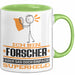 Forscher Geschenk Tasse Ich Bin Forscher Aber Sag Doch Einfach Superheld Lustige Geschenkdiee für Forscher Kaffee-Becher Grün Trendation