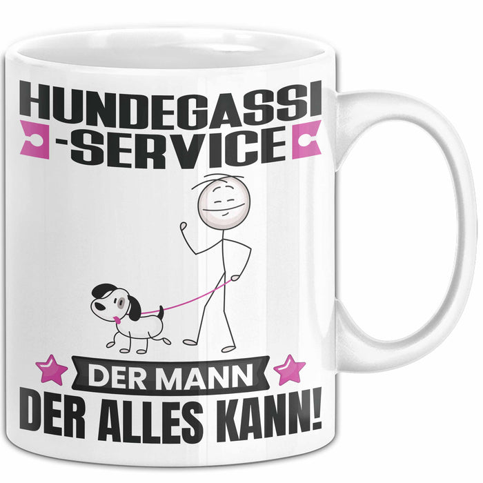 Hundegassi-Service Tasse Geschenk für Hundegassi-Service Der Mann Der Alles Kann Geschenkidee zum Geburtstag Weiß Trendation