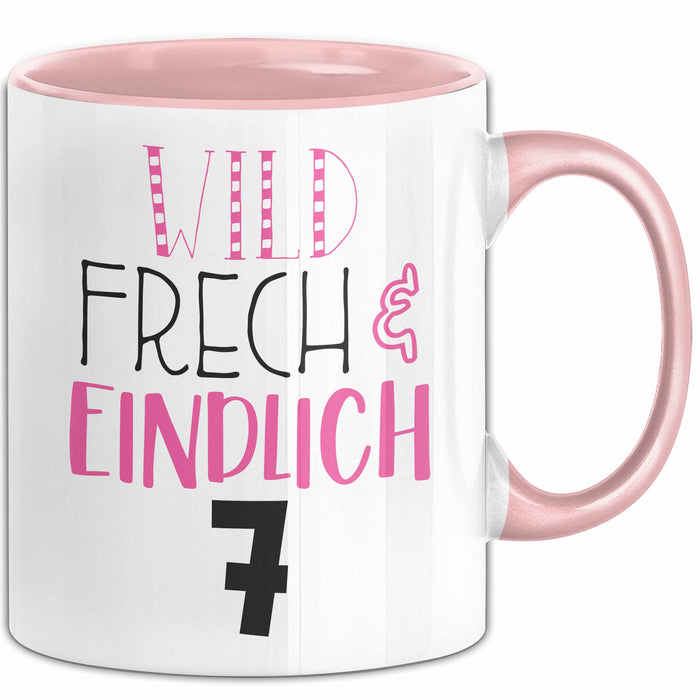 Tasse Wild Frech Und Einzigartig 7 Geschenk für Kinder 7. Geburtstag Jungs Rosa Trendation