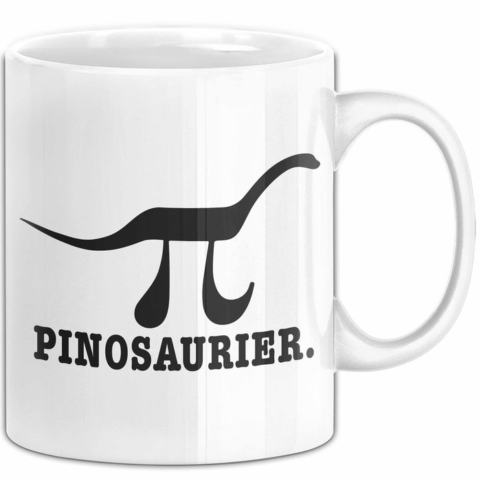 Pinosaurier Pi + Dinosaurier Tasse Geschenk Lustiger Mathe Becher Weiß Trendation