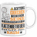 Katzenbetreuer Geschenk Tasse Lustiger Spruch Erheben Sie Sich Der Katzenbetreuer Betritt den Raum Weiß Trendation