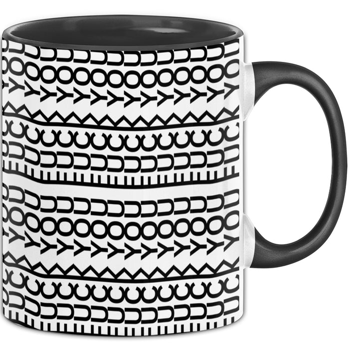 Fuc* You Tasse Lustiges Geschenk Allover-Print Quer Lesen Trendation