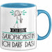 Geschenk für Saxophonistin Tasse Lustige Geschenkidee Geburtstag Ich Bin Saxophonistin Ich Darf Das Blau Trendation