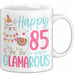 85er Geburtstag Tasse Geschenk Happy 85 And Glamarous Llama Alpaka Liebhaber Geschenkidee zum Geburtstag Weiß Trendation