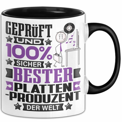 Plattenproduzent Geschenk Lustiger Spruch für Plattenproduzent Geschenkidee Bester Plattenproduzent Der Welt Schwarz Trendation