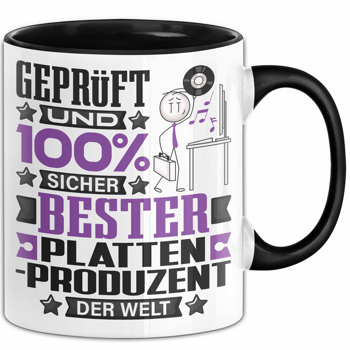 Plattenproduzent Geschenk Lustiger Spruch für Plattenproduzent Geschenkidee Bester Plattenproduzent Der Welt Schwarz Trendation
