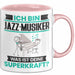 Jazz-Musiker Tasse Geschenk für Jazz-Musiker Geburtstag Lustiger Spruch Kaffee-Becher Was Ist Deine Superkraft Rosa Trendation