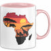 Afrika Karte Nashorn Tasse Geschenk Lustige Geschenkidee Spruch Rosa Trendation