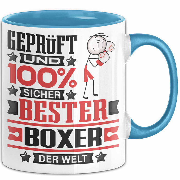 Boxer Geschenk Lustiger Spruch für Boxer Geschenkidee Bester Boxer Der Welt Blau Trendation