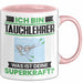 Tauchlehrer Tasse Geschenk für Tauchlehrer Geburtstag Lustiger Spruch Kaffee-Becher Was Ist Deine Superkraft Rosa Trendation