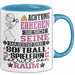 Softballspielerin Geschenk Tasse Lustiger Spruch Erheben Sie Sich Der Softballspielerin Betritt den Raum Blau Trendation