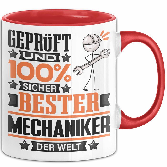 Mechaniker Geschenk Lustiger Spruch für Mechaniker Geschenkidee Bester Mechaniker Der Welt Rot Trendation