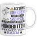 Hundesitter Geschenk Tasse Lustiger Spruch Erheben Sie Sich Der Hundesitter Betritt den Raum Weiß Trendation