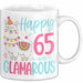 65er Geburtstag Tasse Geschenk Happy 65 And Glamarous Llama Alpaka Liebhaber Geschenkidee zum Geburtstag Weiß Trendation