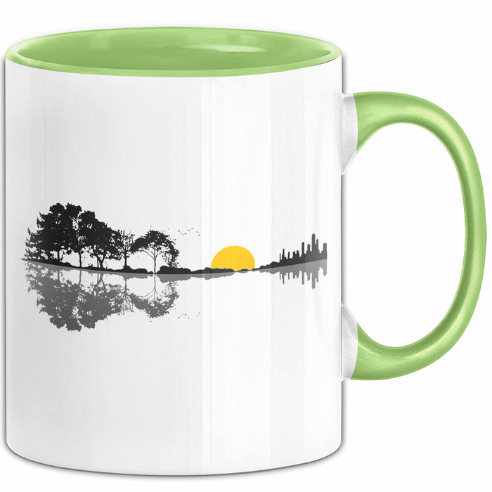 Gitarre Musikliebhaber Musiker Gitarrist Tasse Geschenk Lustige Geschenkidee Spruch Grün Trendation