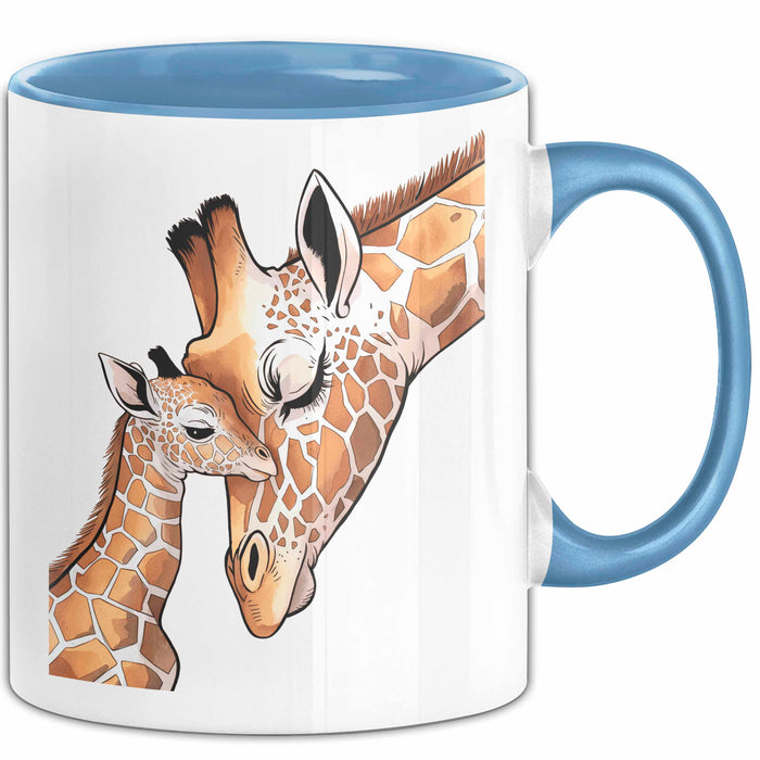 Giraffenmama Tasse Geschenk Lustige Geschenkidee Spruch Blau Trendation