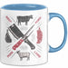 Metzger Tasse Geschenkidee Fleischschneider Lustiger Spruch Geschenkidee Lustig Blau Trendation
