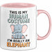 Elefant Tier Tasse Geschenk Lustige Geschenkidee Spruch Das Ist Mein Mensch Kostüm Ich Bin Eigentlich Ein Elefant Rosa Trendation