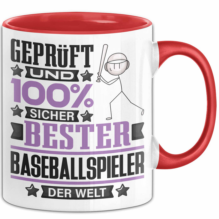 Baseballspieler Geschenk Lustiger Spruch für Baseballspieler Geschenkidee Bester Baseballspieler Der Welt Rot Trendation