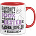 Baseballspieler Geschenk Lustiger Spruch für Baseballspieler Geschenkidee Bester Baseballspieler Der Welt Rot Trendation