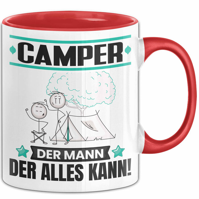 Camper Tasse Geschenk für Camper Der Mann Der Alles Kann Geschenkidee zum Geburtstag Rot Trendation