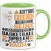 Basketballspieler Geschenk Tasse Lustiger Spruch Erheben Sie Sich Der Basketballspieler Betritt den Raum Grün Trendation