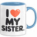 Big Sister Ältere Geschwister Schwestern Tasse Becher Geschenk Lustige Geschenkidee Spruch Ich Liebe Meine Schwester Blau Trendation