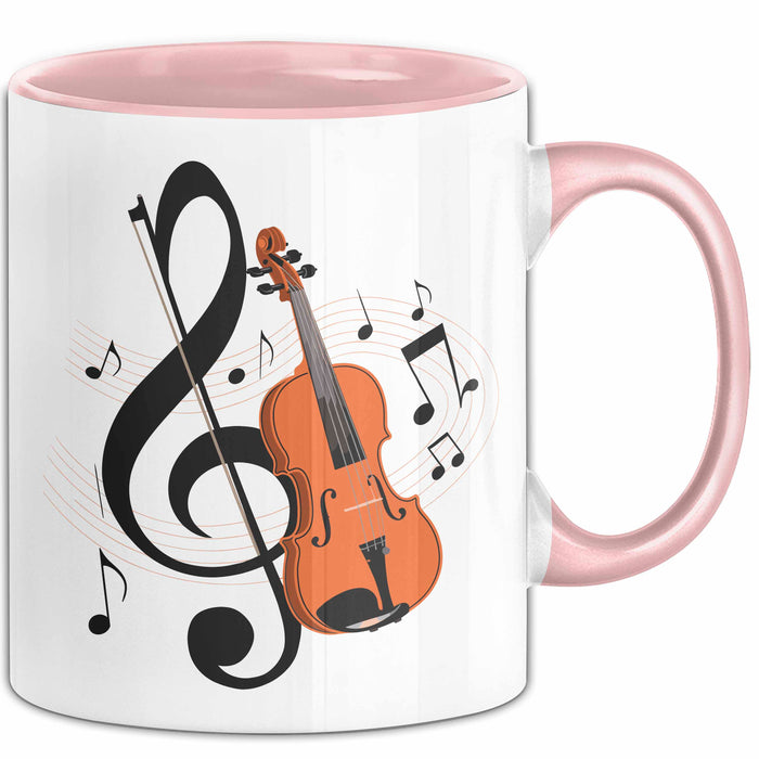 Geiger Tasse Geschenkidee für Liebhaber von Streichmusik Rosa Trendation