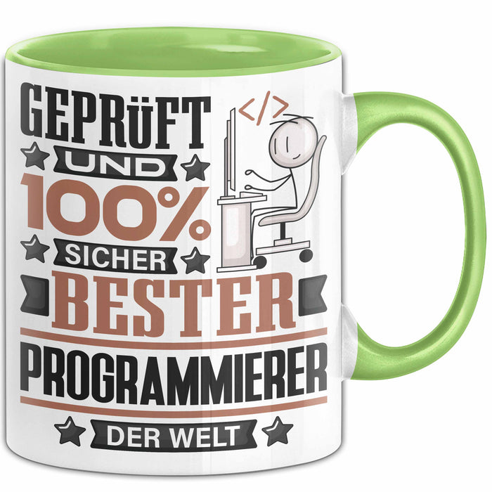 Programmierer Geschenk Lustiger Spruch für Programmierer Geschenkidee Bester Programmierer Der Welt Grün Trendation