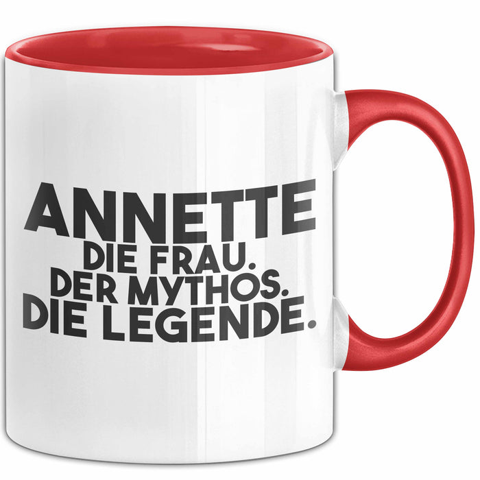 Annette Tasse Annette – Die Frau. Der Mythos. Die Legende. Geschenk Rot Trendation
