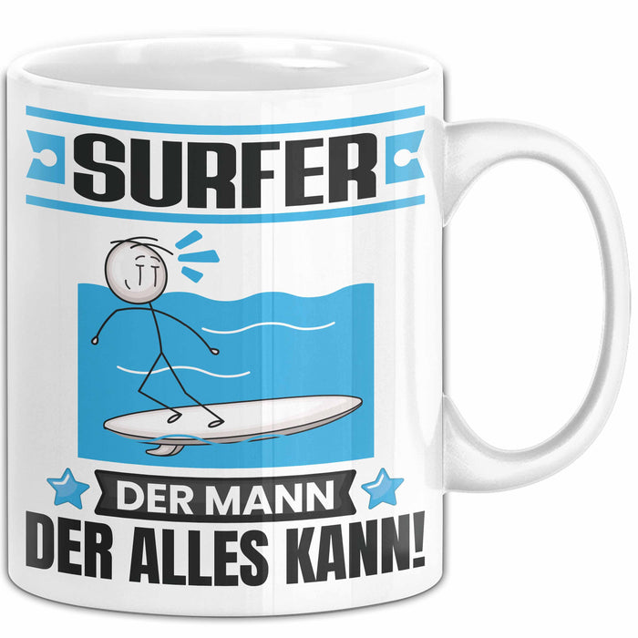 Surfer Tasse Geschenk für Surfer Der Mann Der Alles Kann Geschenkidee zum Geburtstag Weiß Trendation
