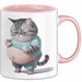 Dicke Fette Katze Kätzchen Besitzer Tasse Becher Geschenk Lustige Geschenkidee Spruch Rosa Trendation