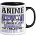 Anime Tasse Geschenk Realitätsflucht Lustiger Spruch Manga Fans Schwarz Trendation