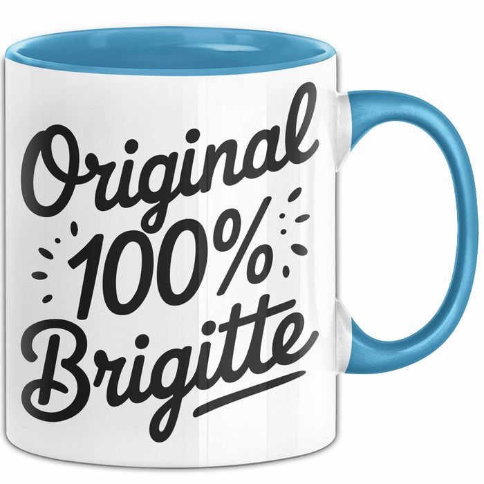 Brigitte Tasse Geschenk Original 100% Brigitte Geschenkidee Geburtstag Blau Trendation