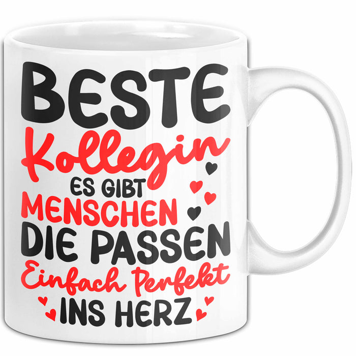 Bürokollege Tasse Geschenk Lustige Geschenkidee Spruch Beste Kollegin Weiß Trendation