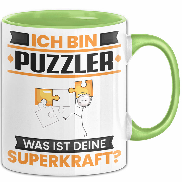 Puzzler Tasse Geschenk für Puzzler Geburtstag Lustiger Spruch Kaffee-Becher Was Ist Deine Superkraft Trendation