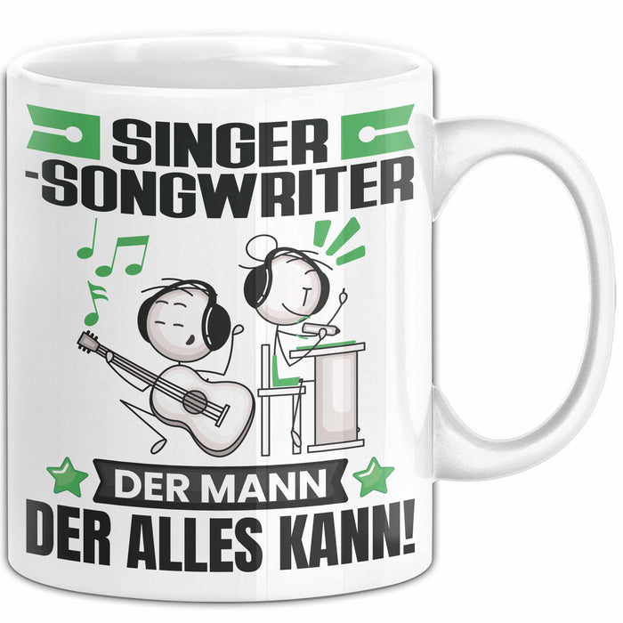 Singer-Songwriter Tasse Geschenk für Singer-Songwriter Der Mann Der Alles Kann Geschenkidee zum Geburtstag Weiß Trendation