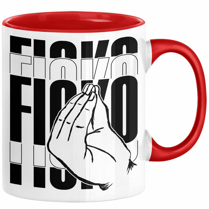 Italiener Geschenk Tasse Ficko Italienische Handbewegeung Kaffee-Becher Rot Trendation