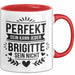 Brigitte Tasse Geschenk Perfekt Sein Kann Jeder Geschenkidee Geburtstag Rot Trendation